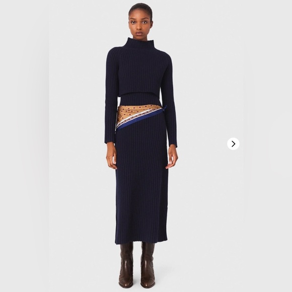 Maje 100% wool Knit maxi dress with removable sweater / Size 36 - Picture 2 of 15